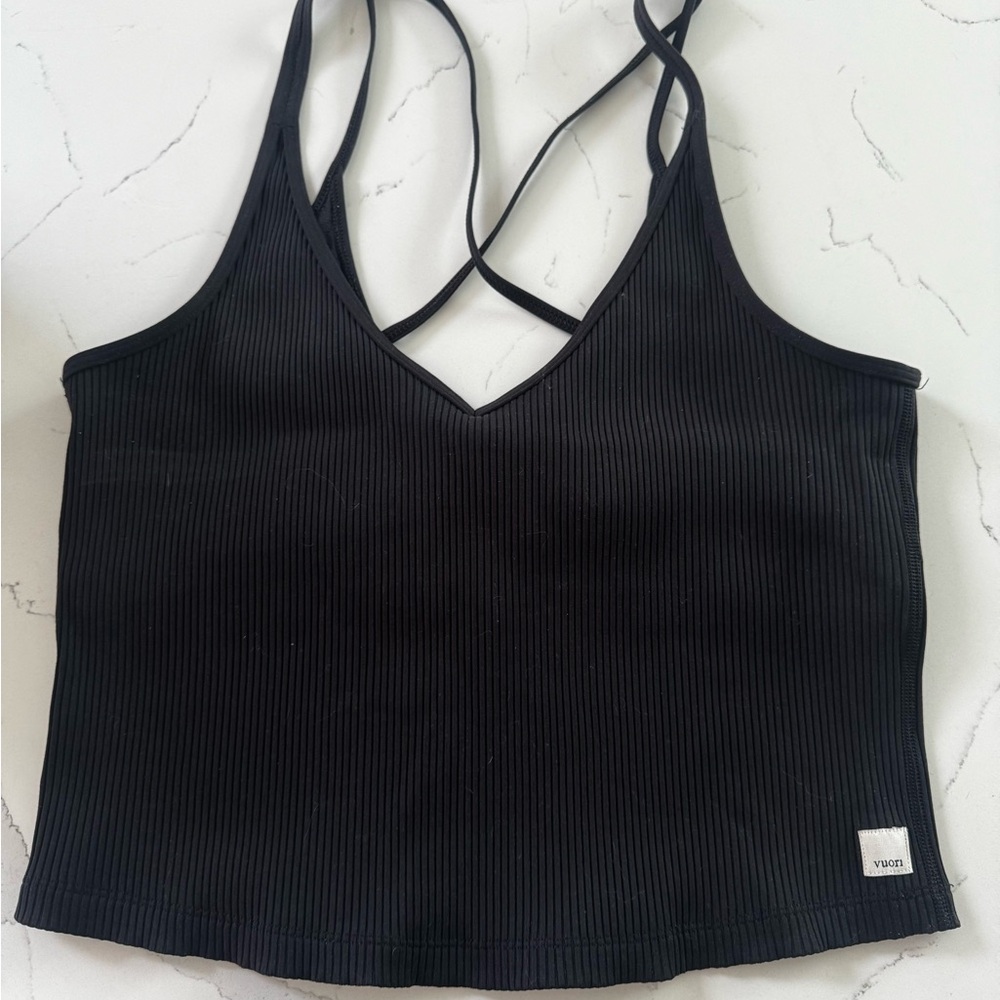 Vuori Black Ribbed Women's Top